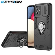 เคสกันกระแทก KEYSION สำหรับ MOTO G54 5G G84 G24 G34 G14 G04ฝาครอบโทรศัพท์มีห่วงป้องกันกล้องเลื่อนสำห