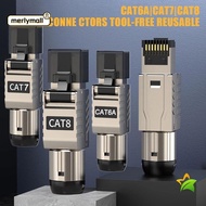 MERLYMALL RJ45 Cat8 Cat7 Cat6A Connectors, 22AWG - 24AWG Crystal Head Panel RJ45 Metal Tool, Etherne