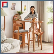 Jiayi solid wood bar chair home high chair  cherry wood color  modern minimalist bar chair  front desk chair  bar chair FM80