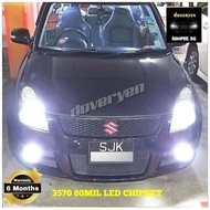 Suzuki Swift 6500k White LED Headlight / Fog Light Bulb - 9005 9006 H4 H7 H8 H9 H11 H16 HB3 T15 T10 