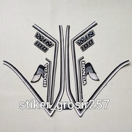 HONDA WIN 100 84 BLACK AND WHITE MOTORCYCLE BODY STRIPING STICKER