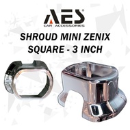 Mini Shroud 3 Inch Universal Box Shroud AES CAR Motorcycle Lampu Kereta