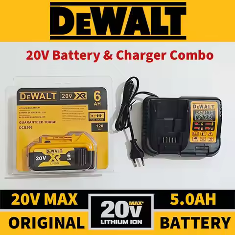 For XR DeWALT 18V/20V 6.0Ah Li-Ion Power Tools Battery 5Ah 20V Battery Charger Combo DCB205,DCB206,D