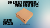 (10pcs)Box Kardus E-Flute Untuk Packaging Olshop Sovenir Baju Kado Hampers Snack 20x20x7 CM