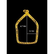 Khun Phaen Frame Luang Pu Tim Folding Back Of Italian Gold Work Screen Size 4.7*3.2