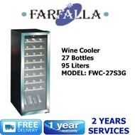 FARFALLA - 27 BOTTLES WINE COOLER, FWC-27S3G (Free SMOKELESS TABLE GRILL FEG-GR200)