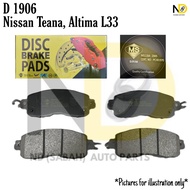 NISSAN ALTIMA L33 13" / TEANA L33 13" D1906 FRONT BRAKE PAD