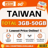 【Taiwan eSIM】 Total 3GB-50GB | 1-15 days | Instant QR Delivery | High speed data | Travel card onlin