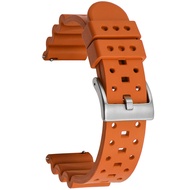Ventilated FKM Rubber Watch Strap Quick Release Soft Durable Fluororubber Watch Band 18mm 20mm 22mm 