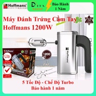 Hoffmans 1200W hand mixer - Turbo mode, 5 speeds - Egg beater and dough mixer