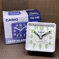 [TimeYourTime] Casio TQ-140-7D Quartz Analog White Square Classic Small Alarm Clock