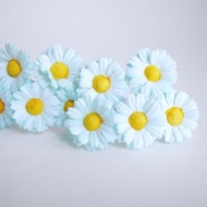 Paper Flower, 25 pieces DIY small daisy flower size 3 cm., blue-sky color