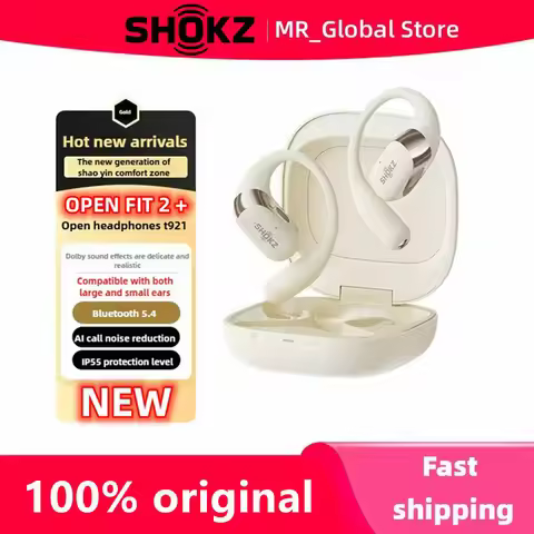 Shokz OpenFit 2+ T921 Open Hanging Ear Headsets Dolby Audio Wireless Bluetooth Earphones,DualBoost T