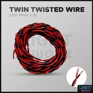 23/014mm x 2 CORE BLUE WHITE TWIN FLAT WIRE / RED BLACK TWIN TWISTED WIRE