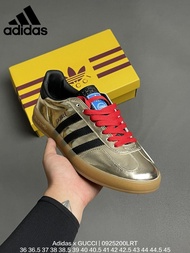 adidas x gucci trifolium logo classic gazelle sneakers รองเท้าผ้าใบผู้ชาย รองเท้ากีฬา รองเท้าเทรนนิ่ง รองเท้าบุริมสวย รองเท้าแตะ