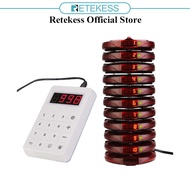 Retekess TD158 Coaster Pager System Adjustable Reminder Time Mute Pagers and Beepers with 10 Buzzers