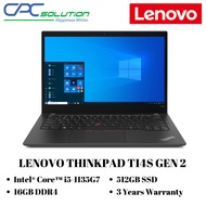 Lenovo ThinkPad T14s Gen 2 Notebook 14 Inch i5-1135G7 16GB DDR4 3200 Onboard 512G M.2 2242 NVMe SSD 