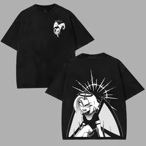 Anime Hazbin Hotel T-shirt For Men Women Clothing Charlie Graphic Short Sleeve Tees Tops Vintage Was