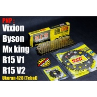 Gear Set Rantai SSS DID Vixion Byson Mx king R15 Xabre 428 Tebal