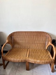 二手藤椅！雙人藤椅 客廳椅 休閒椅 印尼手工藤編 藤編椅 戶外藤椅 藤椅沙發 藤編家具 編織椅 民宿 咖啡廳