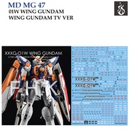 [COPY GHOST] MG47 MG 1/00  01W WING GUNDAM WING GUNDAM TV VER GUNDAM WATER SLIDE DECAL  [White Fluor