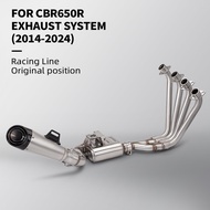 Motorcycle Exhaust for CB650F CB650R CBR650 CBR650F 2014-2025 complete system front mid-link pipe 60