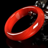Chinese Charm Natural Red Agate Handcarved Bracelet Jade Hand Ring Exquisite Jewelry Fashion Bangle