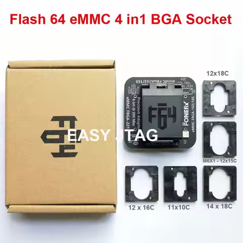 original F64 Flash 64 Ultra lite Box eMMC 4 in1 BGA Socket Adapter