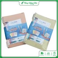 XO Thien Long A5 Horizontal Line Spring Notebook - Student Notebook - Comes with 2 Ballpoint Pens & 