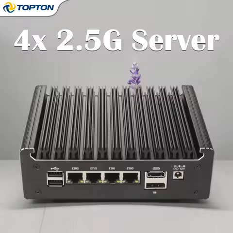 Topton Fanless Mini PC Intel N150 i5-8250U (4x 2.5G LAN i226-V) Firewall Router Support pfSense/Prox