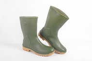 Sepatu Boot Pendek TERRA ECO 5 - AP BOOTS Hijau Putih - Karet Nyaman Lokal Anti Slip Air Perkebunan