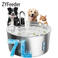 7L/1.8Gal Wireless Charging Sensor Cat Water Feeder Stainless Steel Cat Dog Water Fountain Silent Wa