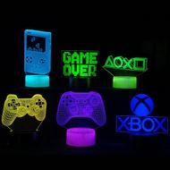 led lampu tidur bilik aesthetic Creative Gaming Atmosphere Lamp Table Lamp Gamepad 3D Night Light XB