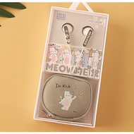 [KIKI-409] Set Earphone KUCING MEOW / Headset Karakter Animal Cat Lucu / Wadah Earphone Bentuk Kucin