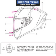 SHOEI X14頭盔配件全盔風道下巴網鼻封尾翼導流條進風通風口維修