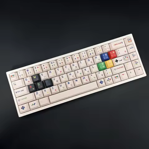 Aifei SFC Keycaps 142 Keys PBT Dye Sublimation Cherry Black White Japanese Mechanical Keyboard Game 