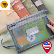 MK2 Transparent Mesh Document Bag Book Workbook Textbook Storage Bag Subject Classification Data A4 