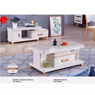 TV1157/CT1057 EXTENDABLE TV CONSOLE MARBLE TOP / COFFEE TABLE