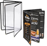 Menu Covers 8.5 x 11 Inch Restaurant Menu-Holder - 2PCS 4 Page 8 View Transparent Menu Sleeve,Fits A