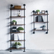 Restaurant Display Rack Art Nordic Water Pipe Iron Wall Multi-Layer Rack Industrial loft Wall-Backin