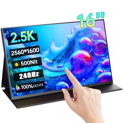 16 Inch 2.5K 240Hz Portable Monitor 100%DCI-P3 500Nit HDR 1MS FreeSync IPS Screen Gaming Display For