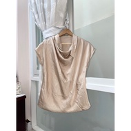 Genuine CChat nude silk shirt | Size L fit Size M | 90% new