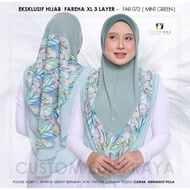 EZZUFIRDA! TUDUNG SARUNG FAREEHA CHIFFON 3 LAYER BERCORAK (XL)