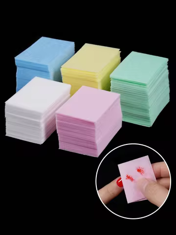 600PCS Lint Free Nail Wipes, Nail Polish Remover Pads , Soft Non-Woven Acetone Nail Polish Remover P