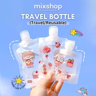 Mixshop Travel Dispenser Bag | Reusable Lotion Shampoo Liquid Pouch Bottle