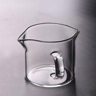 Double Mouth Espresso Cup with Scale High Temperature Resistant Glass Measuring Cup Small Milk Cup E