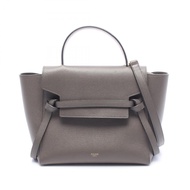 【二手】Celine CELINE手提包 BELT BAG MICRO 腰包 Micro 2WAY 灰色皮革腰包 Micro 女士二手 B