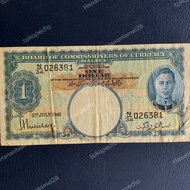 Uang Kuno Negara Malaya British Borneo 1 Dollar Tahun 1941 Kondisi AXF