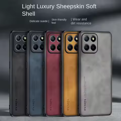 For Honor X6C X6 C Plain Leather Phone Case For Honor X6C X 6C X8C X9C Smart X7C Matte Silicone Shoc