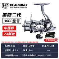 รอกอวนแบบหมุนไดอะล็อกสแตนเลส BearKing Zeus II สำหรับตกปลาทะเลและแม่น้ำ อุปกรณ์ตกปลาแบบเคลื่อนที่ในช่